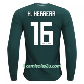 Camisolas de Futebol México H.Herrera 16 Equipamento Principal Copa do Mundo 2018 Manga Comprida